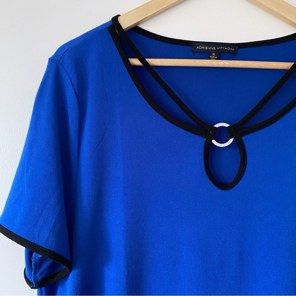 Adrienne Vittadini Strappy Ring Cobalt Blue Top